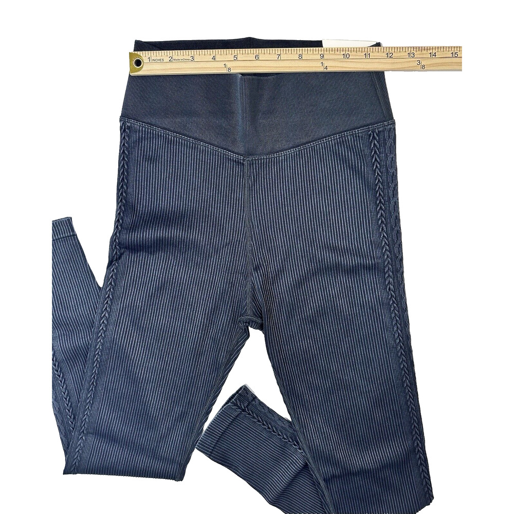 NWT! Aerie Offline Seamless Ribbed 7/8 Hi-Rise Leggings Black Sage Cream XS S L - Picture 8 of 16